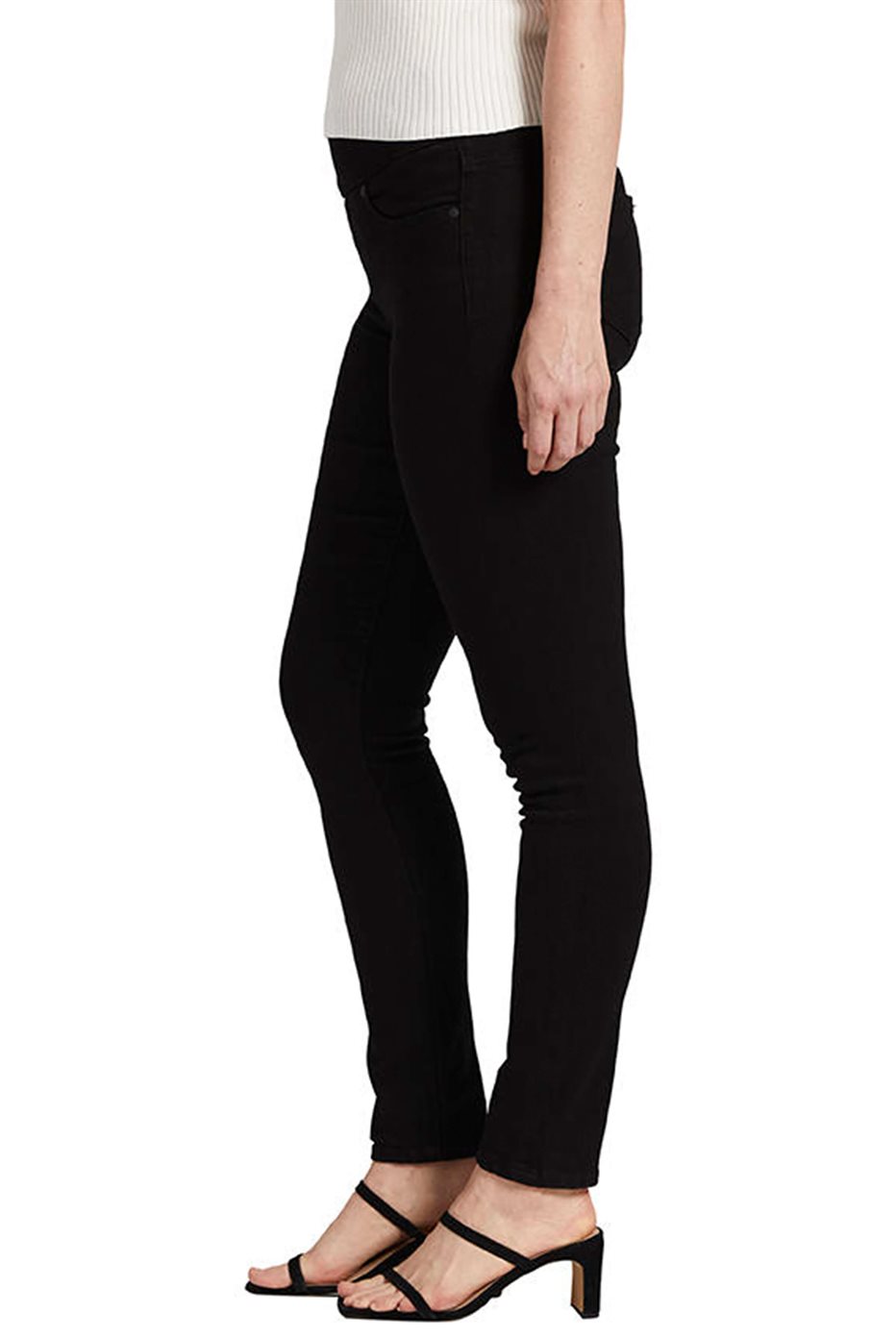 Black Pull-Up Skinny Jeans Nora